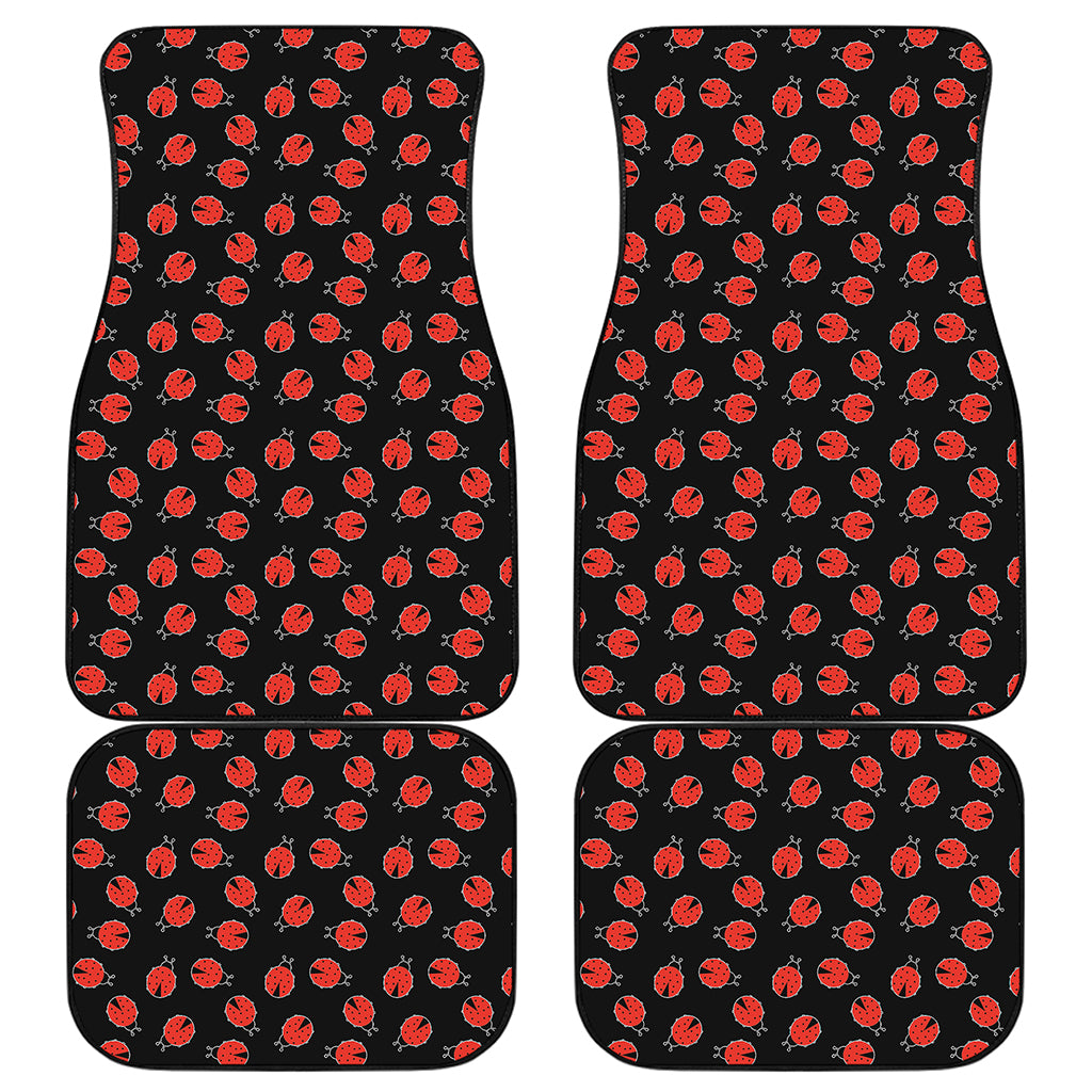 Cute Ladybird Pattern Print Front and Back Car Floor Mats