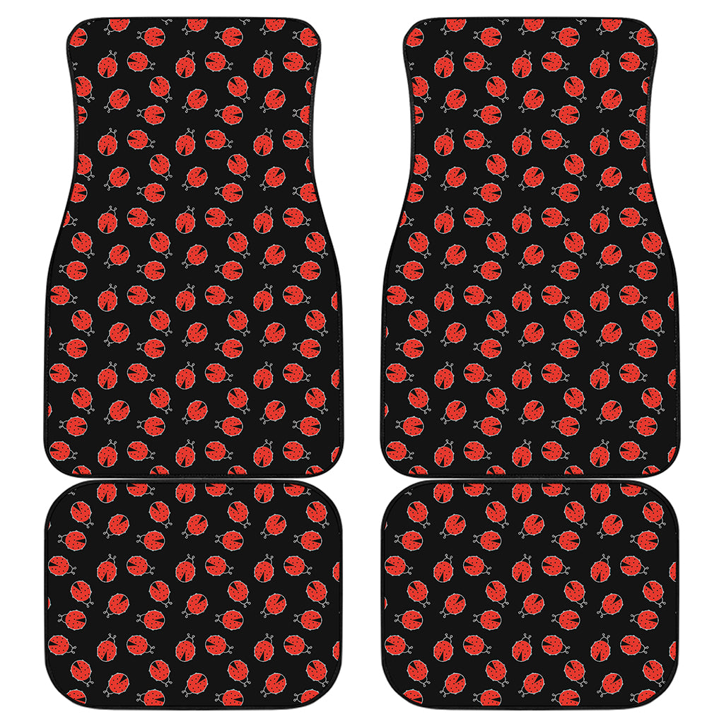 Cute Ladybird Pattern Print Front and Back Car Floor Mats