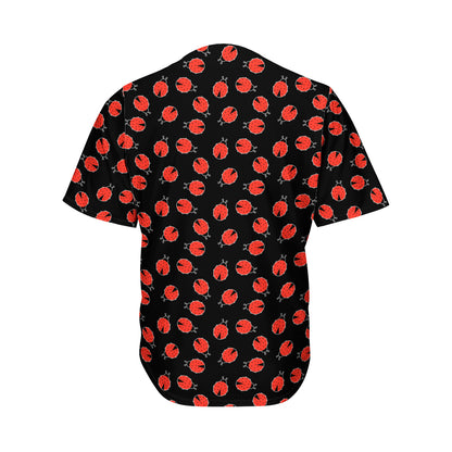 Cute Ladybird Pattern Print Men's Baseball Jersey