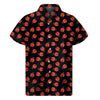 Cute Ladybird Pattern Print Men's Short Sleeve Shirt