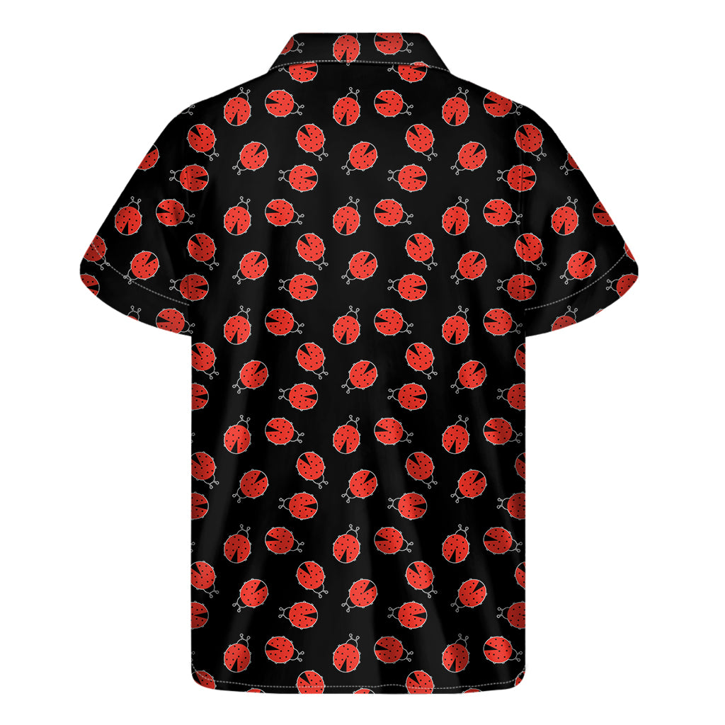 Cute Ladybird Pattern Print Men's Short Sleeve Shirt