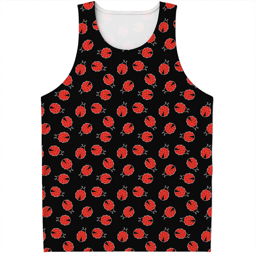 Cute Ladybird Pattern Print Men's Tank Top