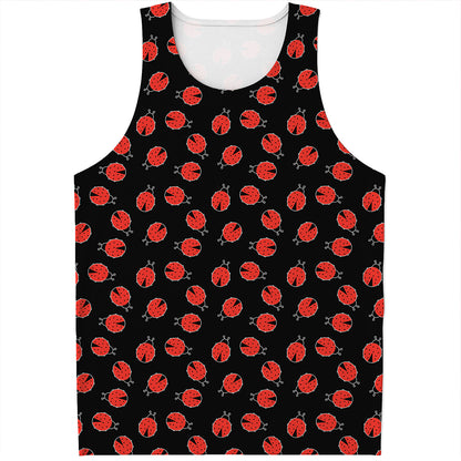 Cute Ladybird Pattern Print Men's Tank Top