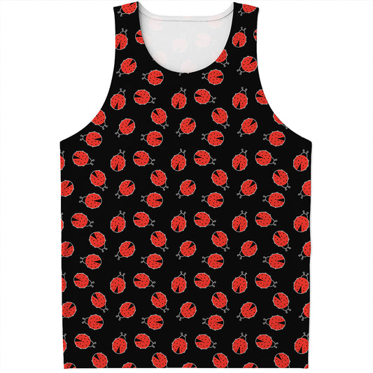Cute Ladybird Pattern Print Men's Tank Top