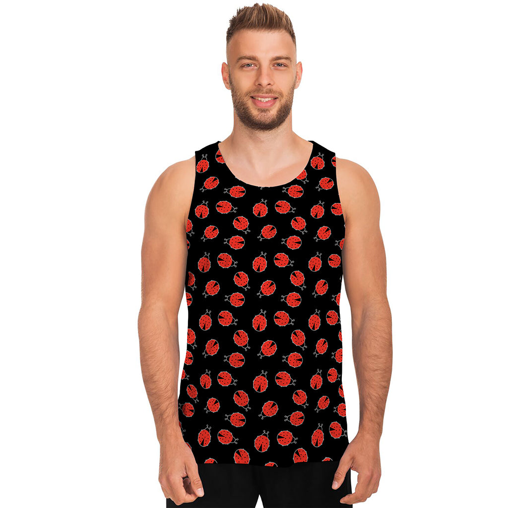 Cute Ladybird Pattern Print Men's Tank Top