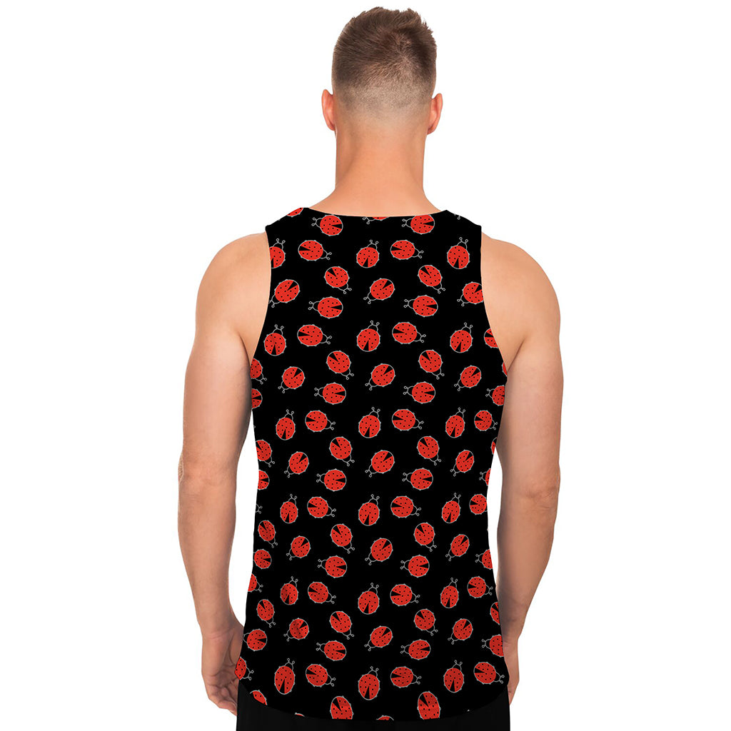 Cute Ladybird Pattern Print Men's Tank Top