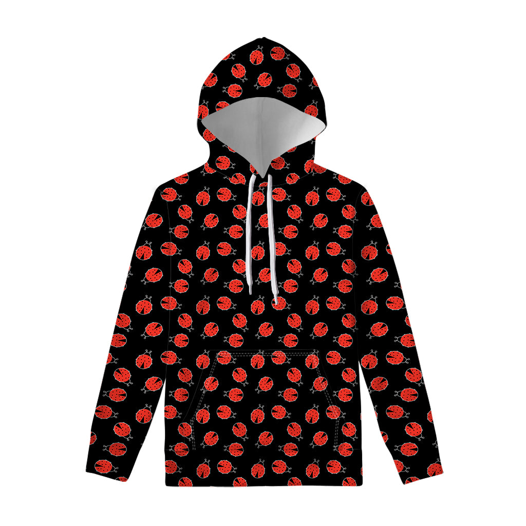 Cute Ladybird Pattern Print Pullover Hoodie