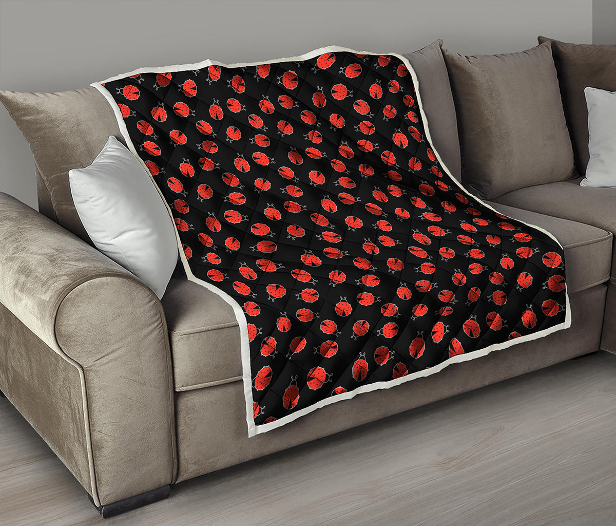 Cute Ladybird Pattern Print Quilt