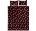 Cute Ladybird Pattern Print Quilt Bed Set