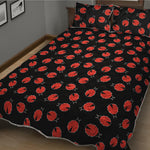 Cute Ladybird Pattern Print Quilt Bed Set