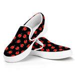 Cute Ladybird Pattern Print White Slip On Shoes