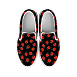 Cute Ladybird Pattern Print White Slip On Shoes