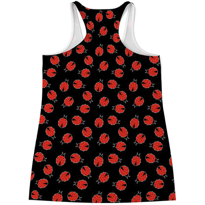 Cute Ladybird Pattern Print Women's Racerback Tank Top