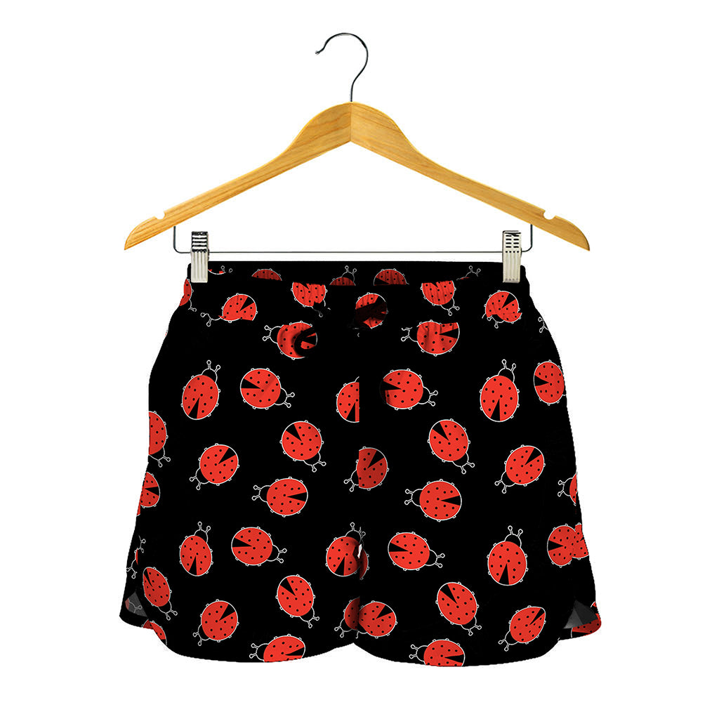 Cute Ladybird Pattern Print Women's Shorts