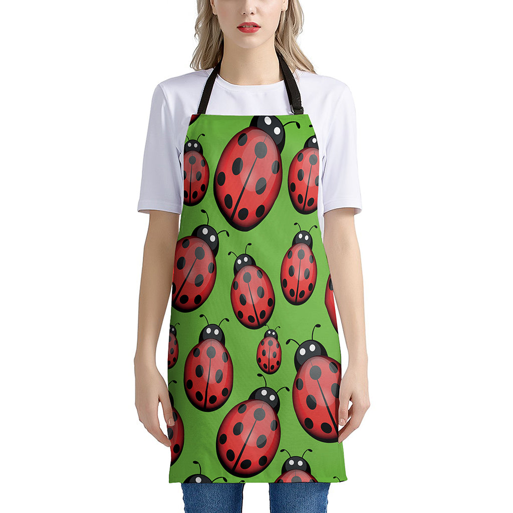 Cute Ladybug Pattern Print Apron