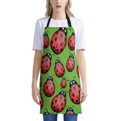 Cute Ladybug Pattern Print Apron