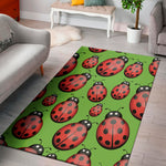 Cute Ladybug Pattern Print Area Rug