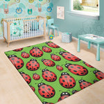 Cute Ladybug Pattern Print Area Rug