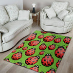 Cute Ladybug Pattern Print Area Rug