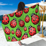 Cute Ladybug Pattern Print Beach Sarong Wrap