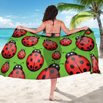 Cute Ladybug Pattern Print Beach Sarong Wrap