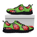 Cute Ladybug Pattern Print Black Running Shoes