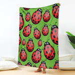 Cute Ladybug Pattern Print Blanket