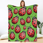 Cute Ladybug Pattern Print Blanket