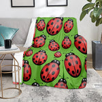 Cute Ladybug Pattern Print Blanket