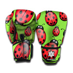 Cute Ladybug Pattern Print Boxing Gloves
