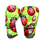 Cute Ladybug Pattern Print Boxing Gloves