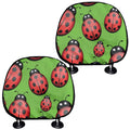 Cute Ladybug Pattern Print Car Headrest Covers