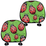 Cute Ladybug Pattern Print Car Headrest Covers