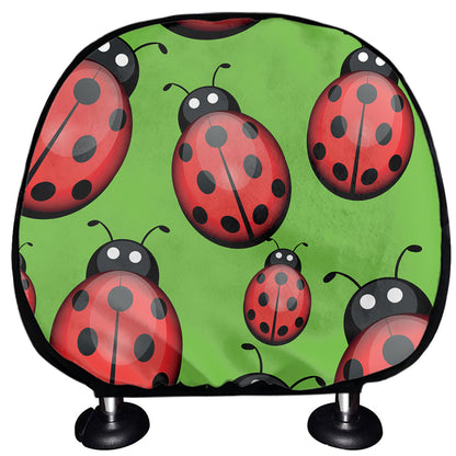 Cute Ladybug Pattern Print Car Headrest Covers