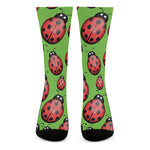 Cute Ladybug Pattern Print Crew Socks