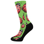 Cute Ladybug Pattern Print Crew Socks