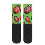 Cute Ladybug Pattern Print Crew Socks