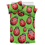 Cute Ladybug Pattern Print Duvet Cover Bedding Set