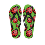 Cute Ladybug Pattern Print Flip Flops