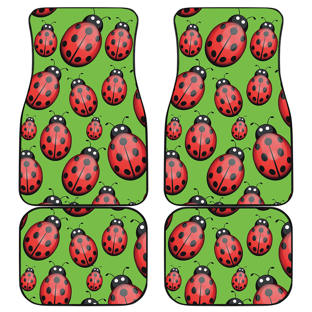 Cute Ladybug Pattern Print Front and Back Car Floor Mats