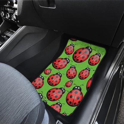 Cute Ladybug Pattern Print Front Car Floor Mats