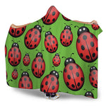 Cute Ladybug Pattern Print Hooded Blanket