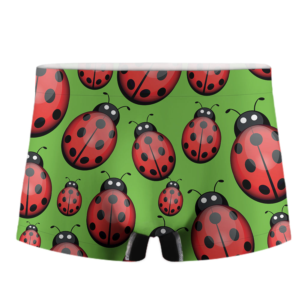 Cute Ladybug Pattern Print Men's Boxer Briefs