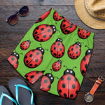 Cute Ladybug Pattern Print Men's Shorts