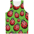 Cute Ladybug Pattern Print Men's Tank Top