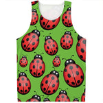 Cute Ladybug Pattern Print Men's Tank Top