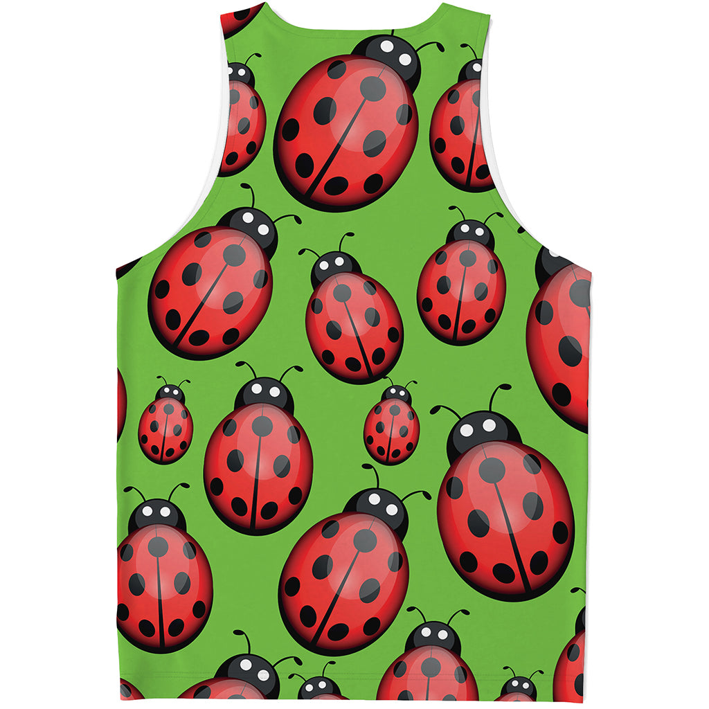 Cute Ladybug Pattern Print Men's Tank Top