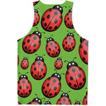 Cute Ladybug Pattern Print Men's Tank Top