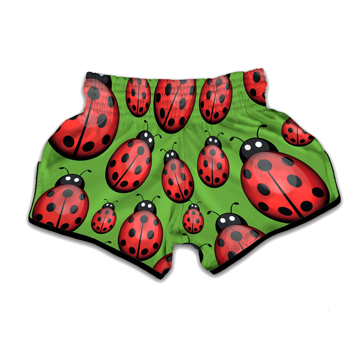 Cute Ladybug Pattern Print Muay Thai Boxing Shorts