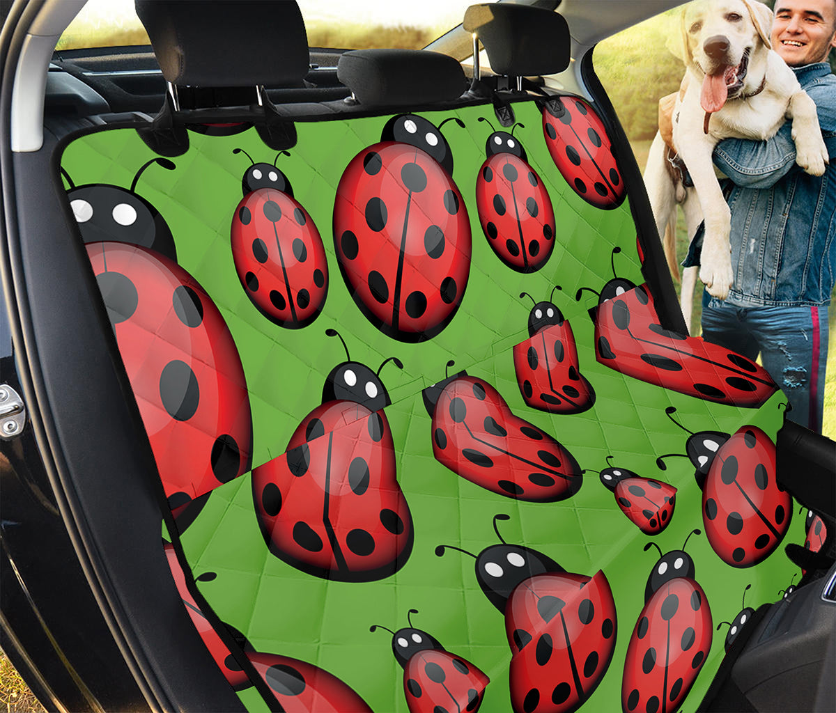 Cute Ladybug Pattern Print Pet Car Back Seat Cover